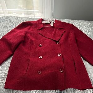 Liz Claiborne Women's Red Pea Coat